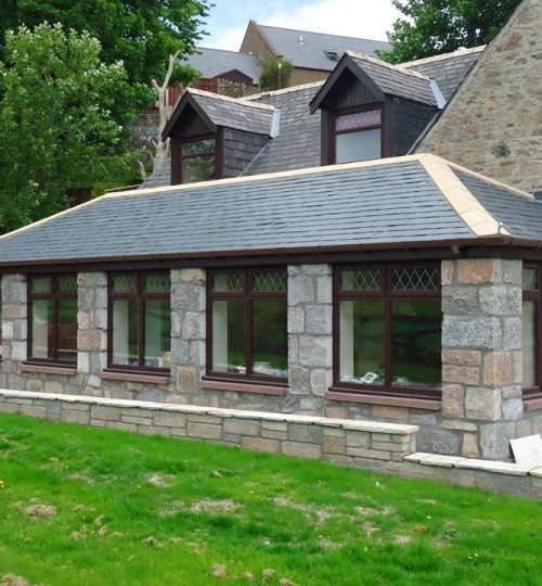 Extension Stonework Windows and door roofing