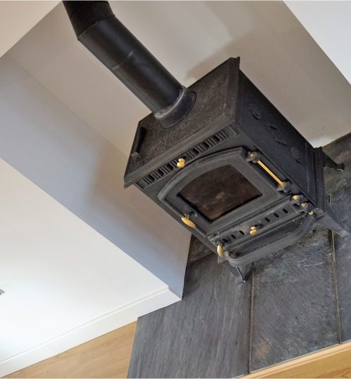 Hearth and wood burner installation